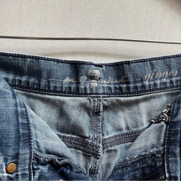 For all 7 mankind distressed Denim mini Skirt Sz 31 - Picture 5 of 8